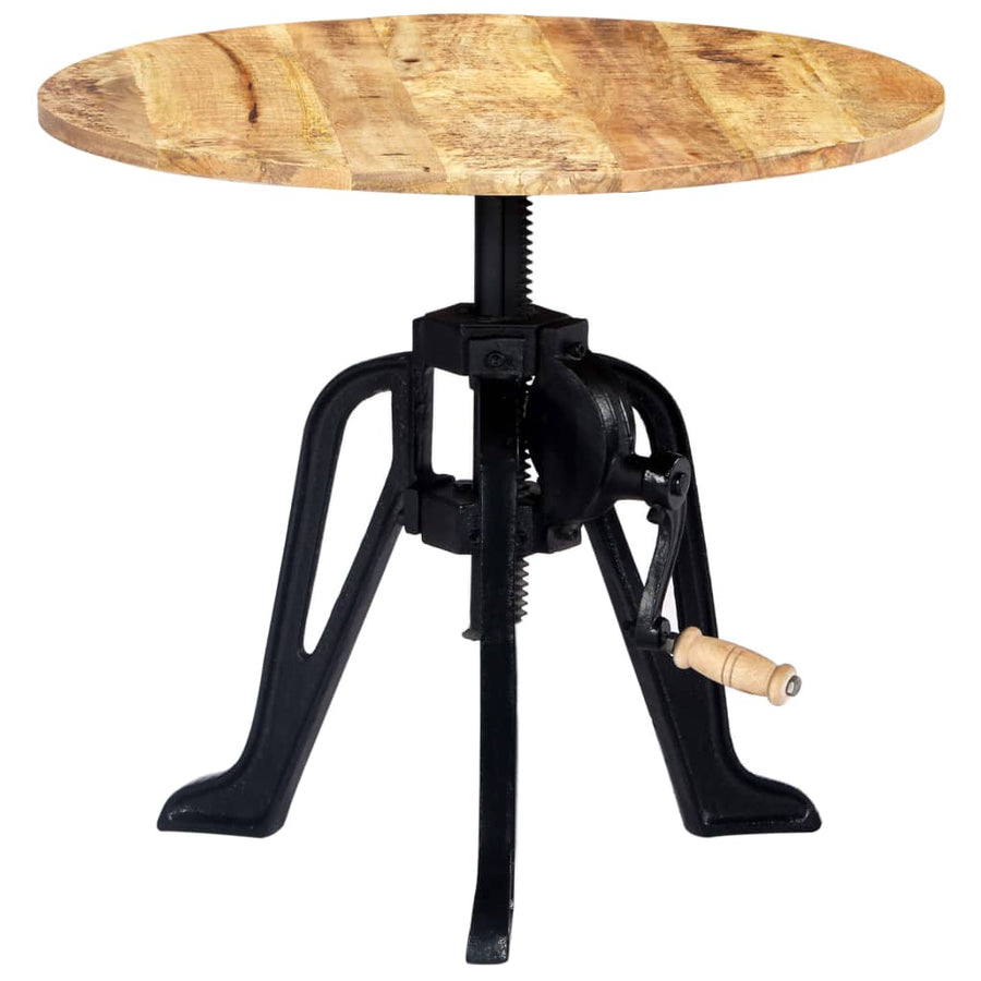 Bijzettafel 60X(46-63) Cm En Gietijzer 46-63 cm massief mangohout