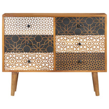 Dressoir Met Geprint Patroon Massief Mangohout 90 x 30 x 70 cm