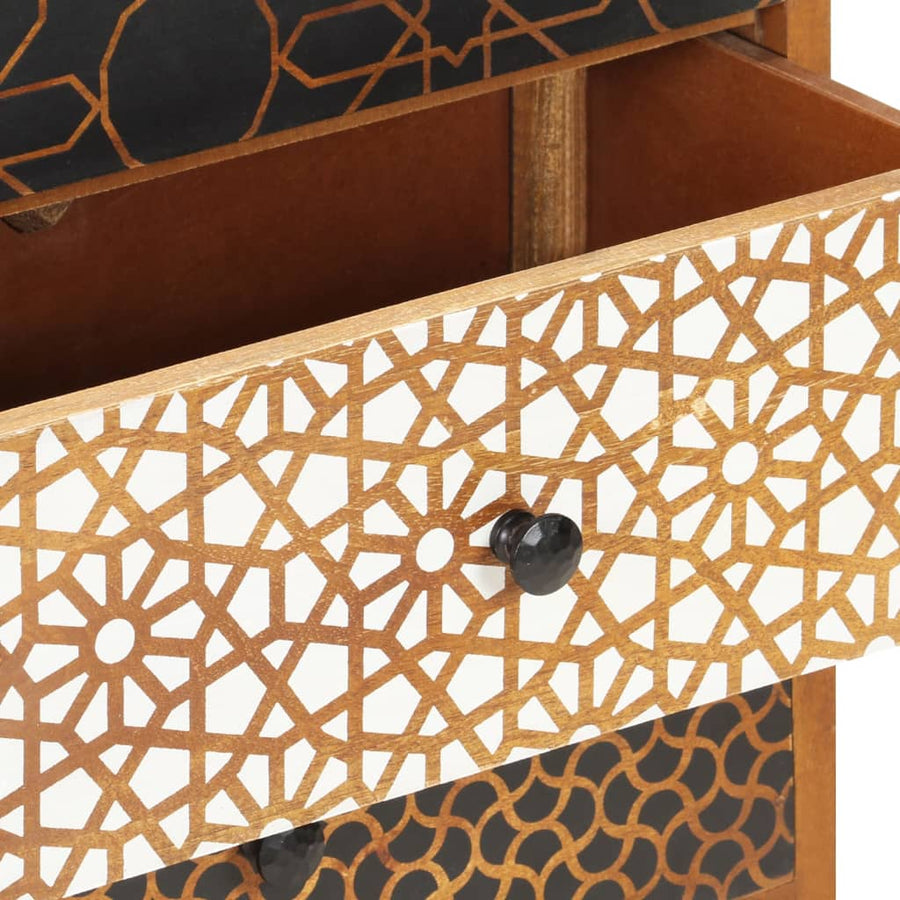 Dressoir Met Geprint Patroon Massief Mangohout 90 x 30 x 70 cm