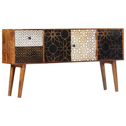 Dressoir Met Geprint Patroon Massief Mangohout 130 x 30 x 70 cm