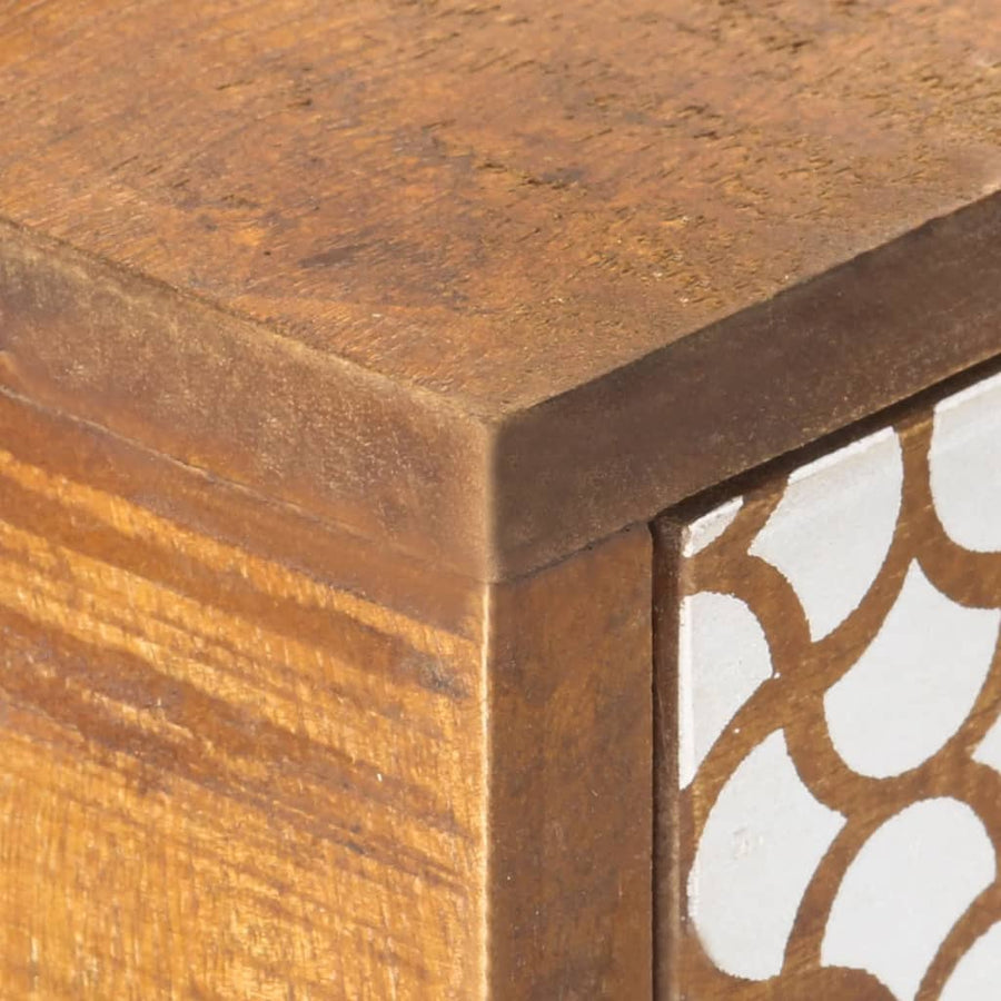 Dressoir Met Geprint Patroon Massief Mangohout 130 x 30 x 70 cm