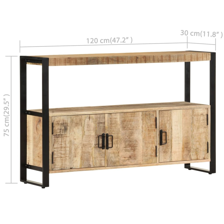 Bijzetkast 120X30X75 Cm Massief Mangohout