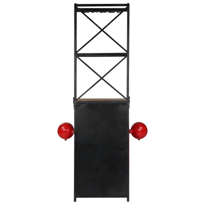 Wijnkast Tractor 49X31X172 Cm Massief Mangohout Rood