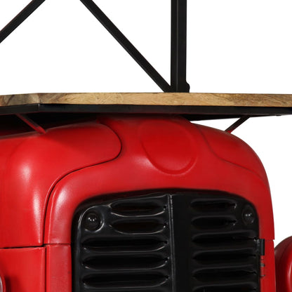 Wijnkast Tractor 49X31X172 Cm Massief Mangohout Rood