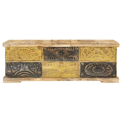 Salontafel 100X50X35 Cm Massief Mangohout Zwart En Crème