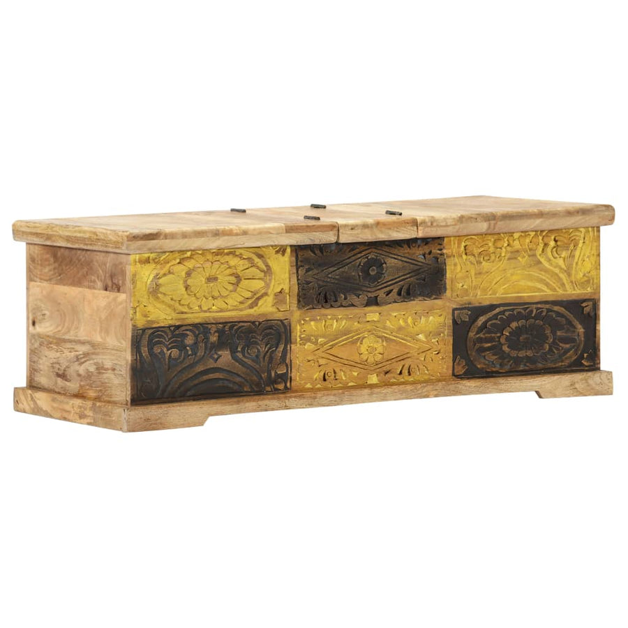 Salontafel 100X50X35 Cm Massief Mangohout Zwart En Crème
