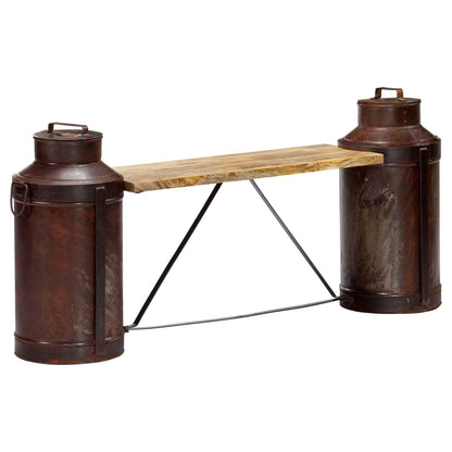 Melkbussenbank 150x33x64 cm massief mangohout