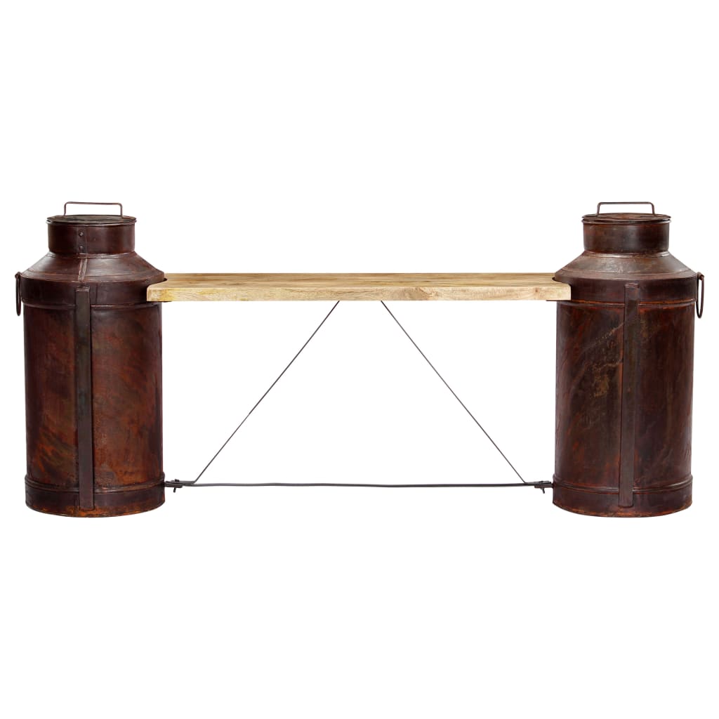 Melkbussenbank 150x33x64 cm massief mangohout