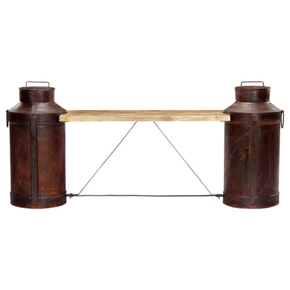 Melkbussenbank 150x33x64 cm massief mangohout