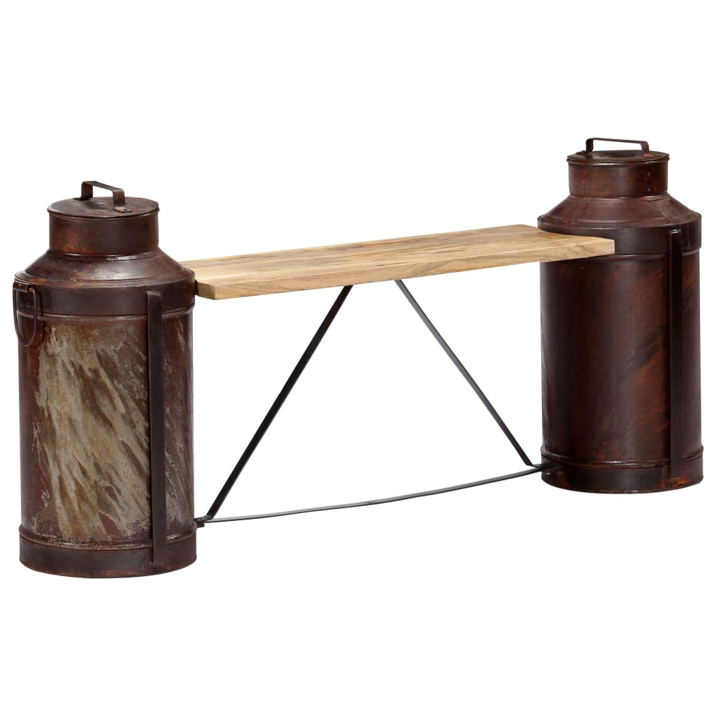 Melkbussenbank 150x33x64 cm massief mangohout