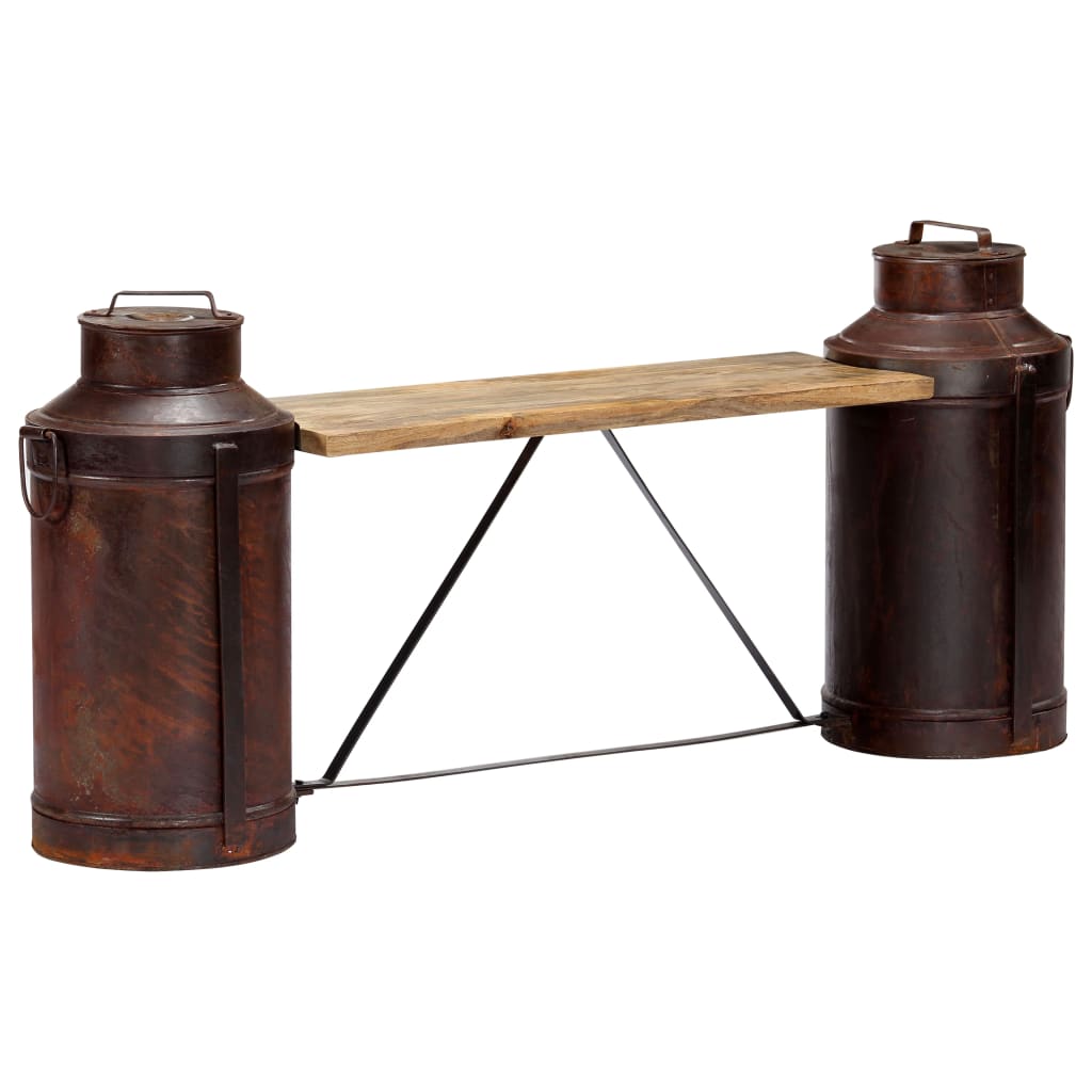 Melkbussenbank 150x33x64 cm massief mangohout