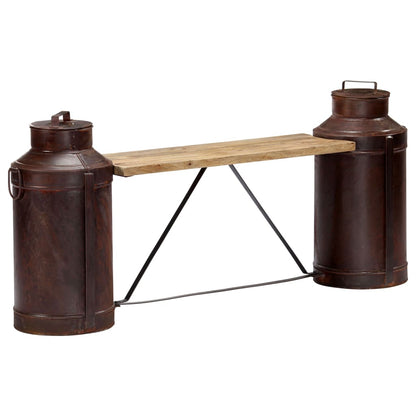 Melkbussenbank 150x33x64 cm massief mangohout