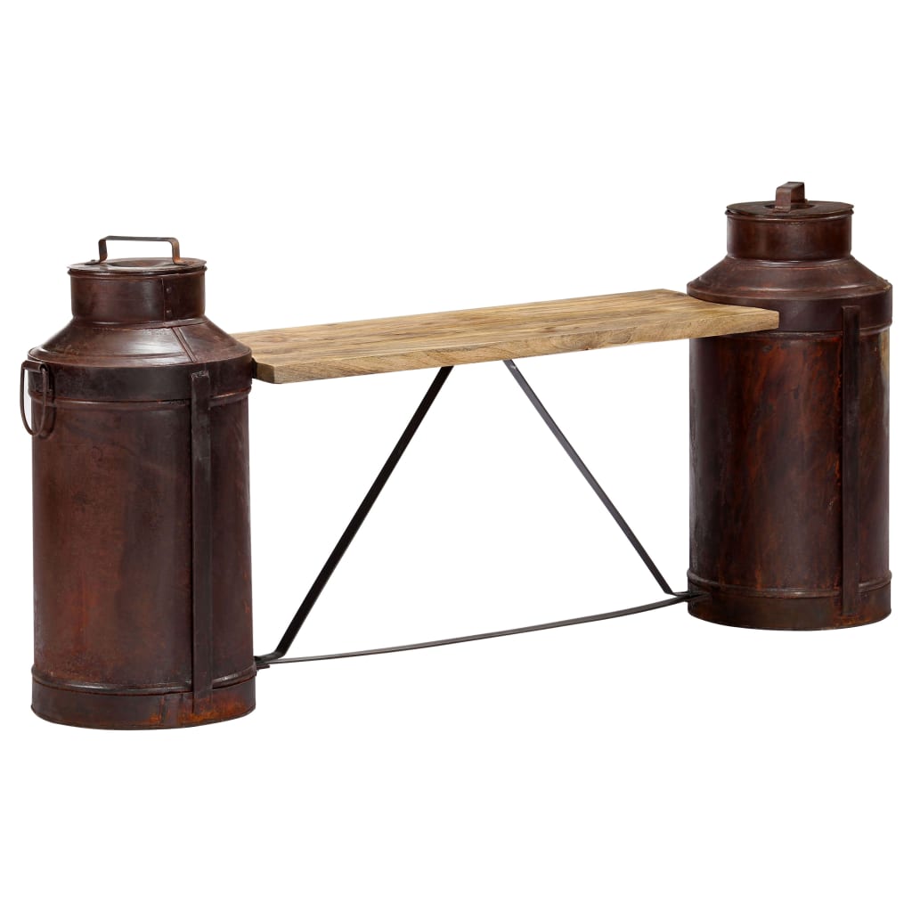 Melkbussenbank 150x33x64 cm massief mangohout