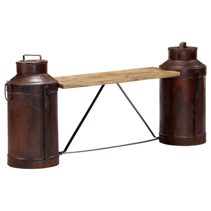 Melkbussenbank 150x33x64 cm massief mangohout