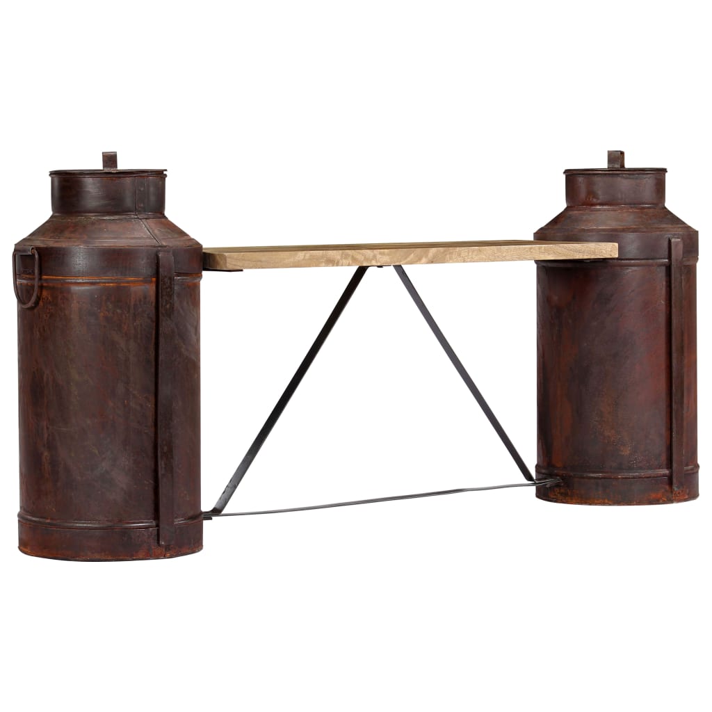 Melkbussenbank 150x33x64 cm massief mangohout
