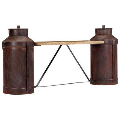 Melkbussenbank 150x33x64 cm massief mangohout