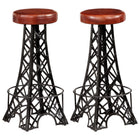 Bar stools 2 pcs genuine leather