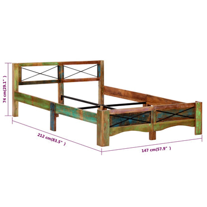 Bedframe Massief Gerecycled Hout 140 x 200 cm
