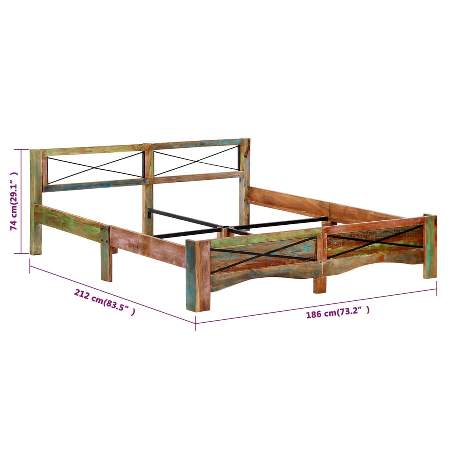 Bedframe Massief Gerecycled Hout 180 x 200 cm
