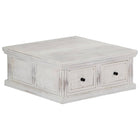 Salontafel 70x70x30 cm massief mangohout wit