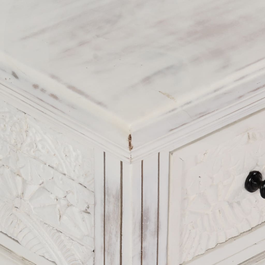 Salontafel 70X70X30 Cm Massief Mangohout Wit