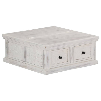 Salontafel 70X70X30 Cm Massief Mangohout Wit