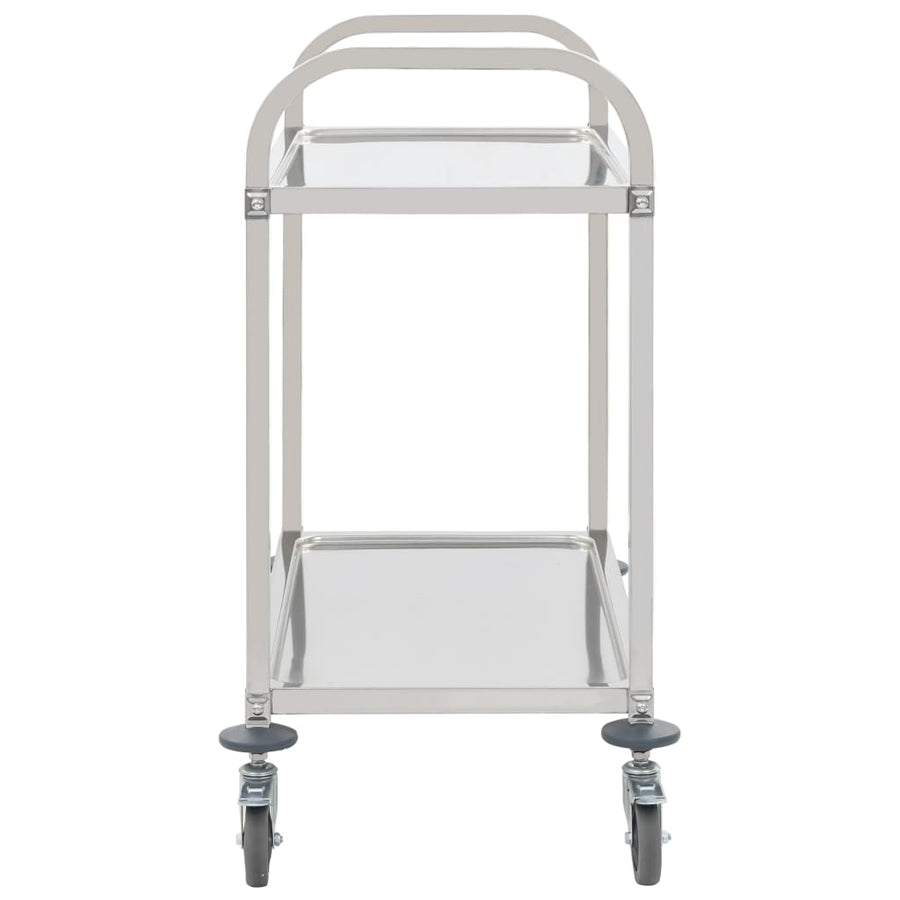 Keukentrolley 2-Laags 96,5X55X90 Cm Roestvrij Staal 96.5 x 55 x 90 cm (2 tiers)