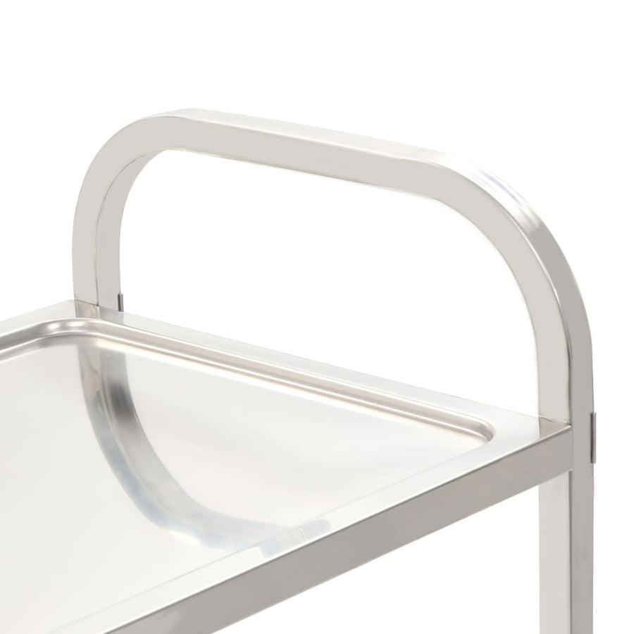 Keukentrolley 2-Laags 96,5X55X90 Cm Roestvrij Staal 96.5 x 55 x 90 cm (2 tiers)