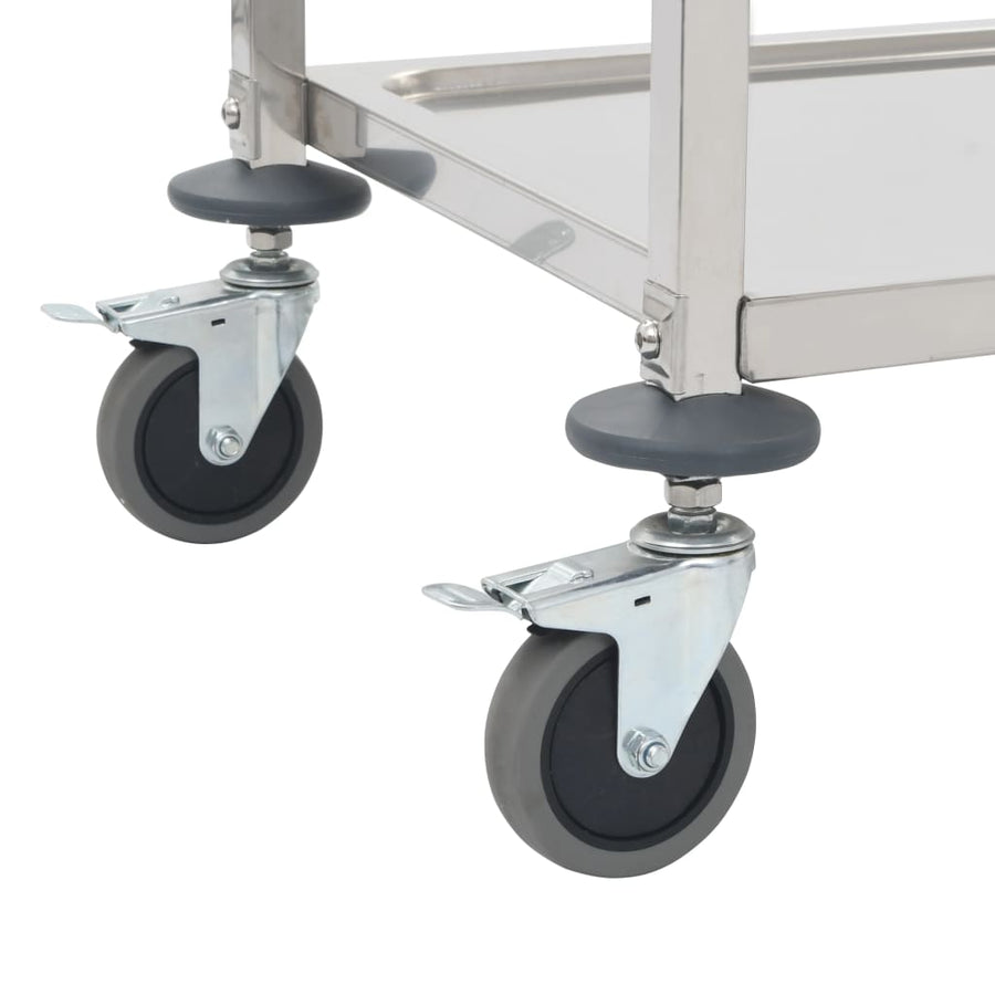 Keukentrolley 2-Laags 96,5X55X90 Cm Roestvrij Staal 96.5 x 55 x 90 cm (2 tiers)