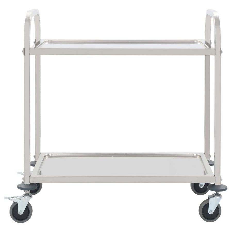 Keukentrolley 2-Laags 95X45X83,5 Cm Roestvrij Staal 95 x 45 x 83.5 cm (2 tiers)