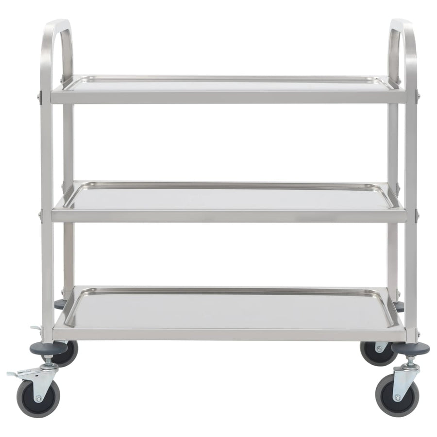 Keukentrolley 3-Laags 96,5X55X90 Cm Roestvrij Staal 96.5 x 55 x 90 cm (3 tiers)