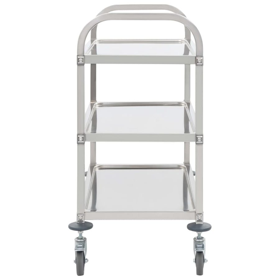 Keukentrolley 3-Laags 96,5X55X90 Cm Roestvrij Staal 96.5 x 55 x 90 cm (3 tiers)