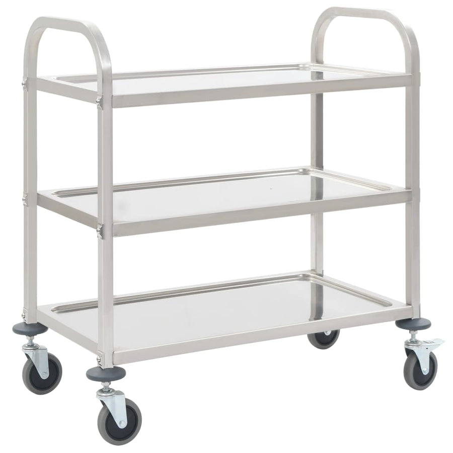 Keukentrolley 3-Laags 95X45X83,5 Cm Roestvrij Staal 95 x 45 x 83.5 cm (3 tiers)