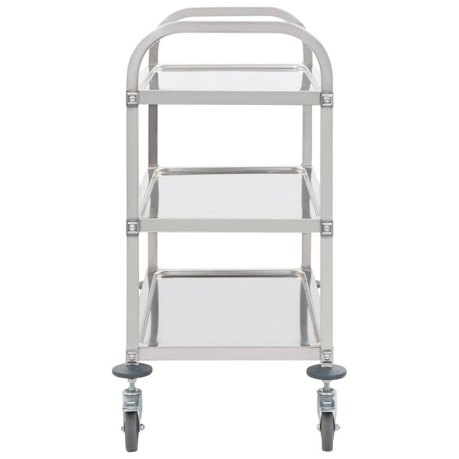 Keukentrolley 3-Laags 95X45X83,5 Cm Roestvrij Staal 95 x 45 x 83.5 cm (3 tiers)