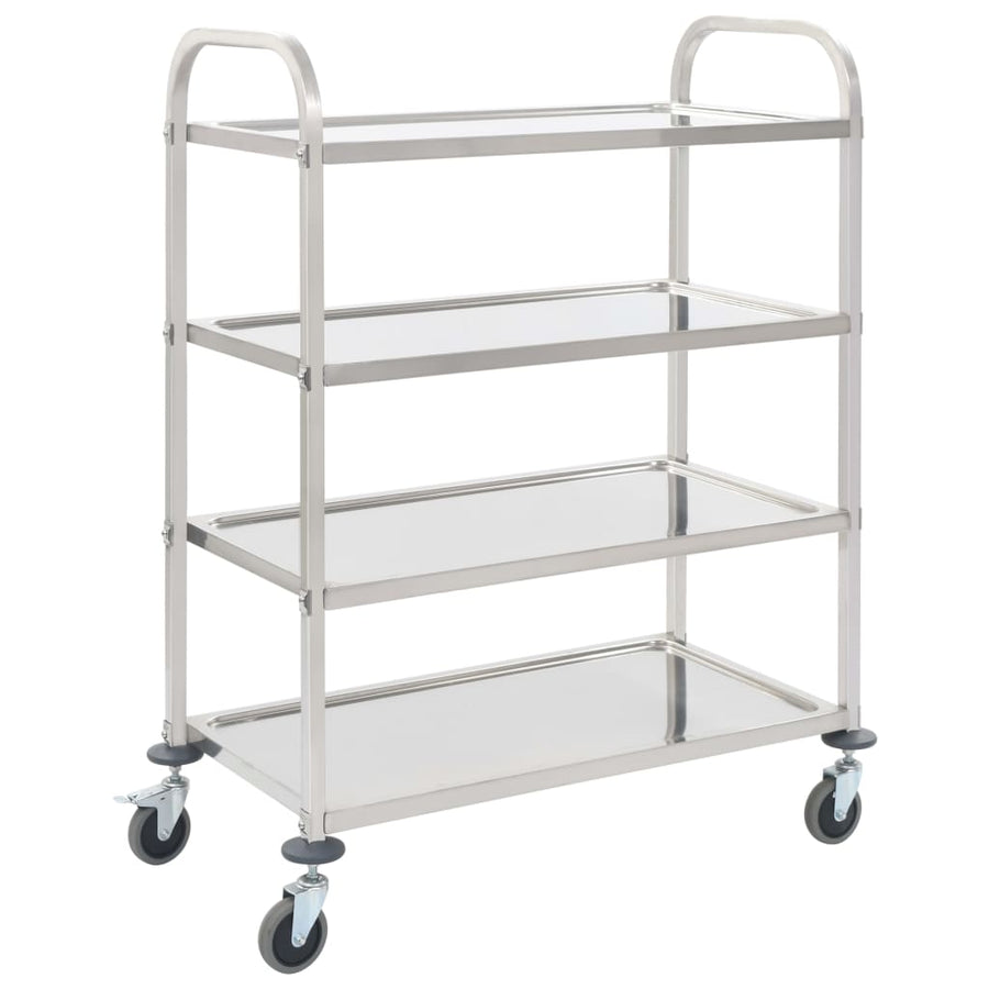 Keukentrolley 4-Laags 107X55X125 Cm Roestvrij Staal 107 x 55 x 125 cm (4 laags)