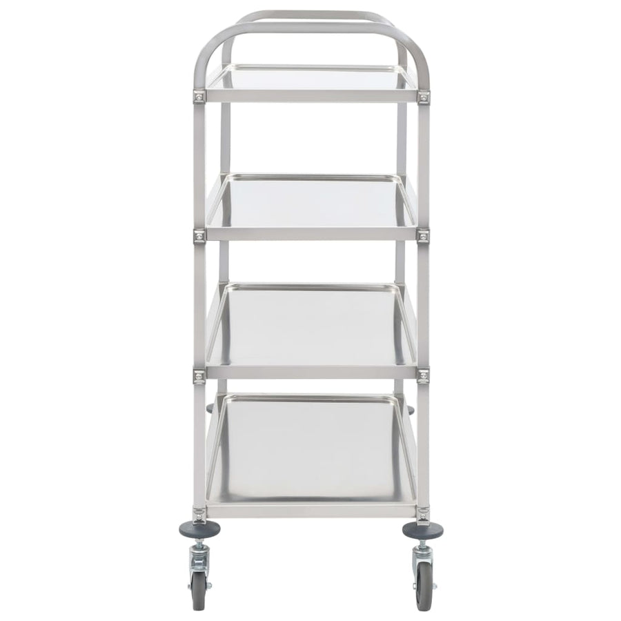Keukentrolley 4-Laags 107X55X125 Cm Roestvrij Staal 107 x 55 x 125 cm (4 laags)