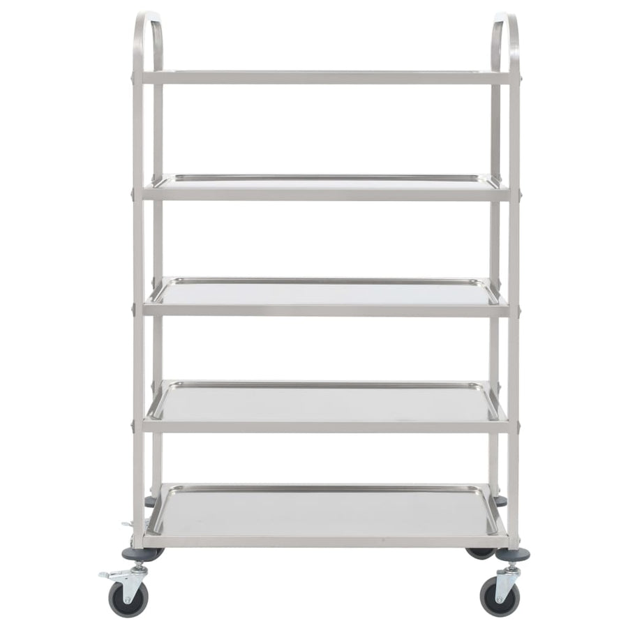 Keukentrolley 5-Laags 107X55X147 Cm Roestvrij Staal 107 x 55 x 147 cm (5 laags)