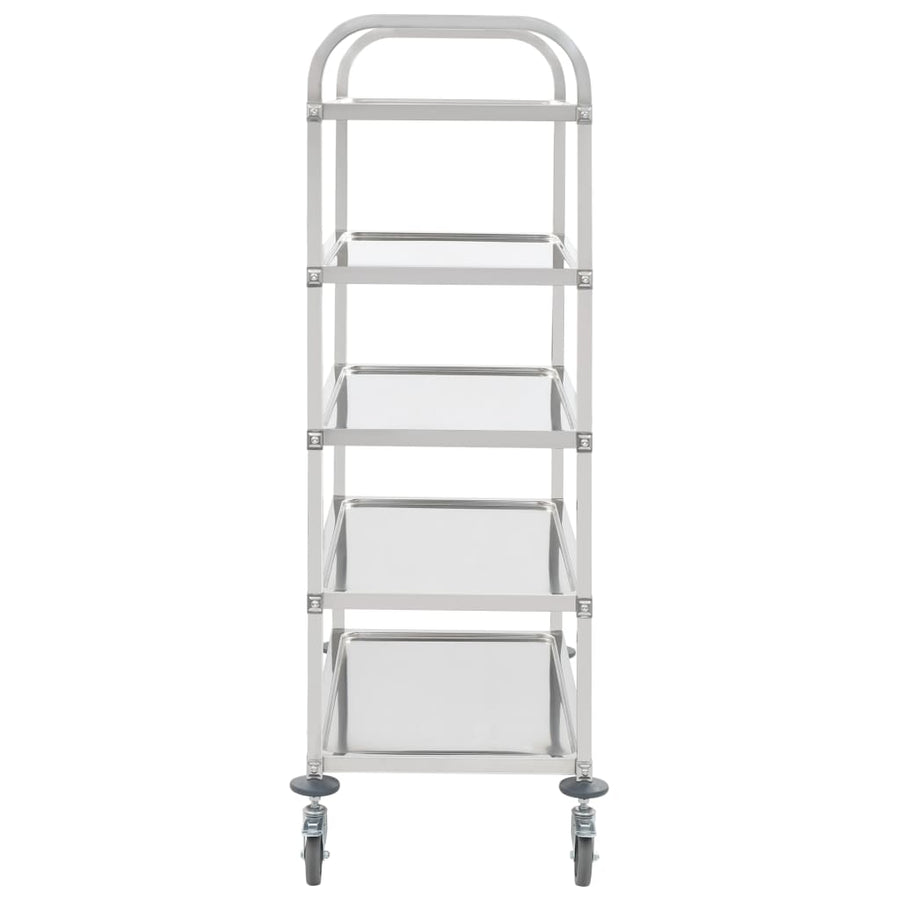 Keukentrolley 5-Laags 107X55X147 Cm Roestvrij Staal 107 x 55 x 147 cm (5 laags)
