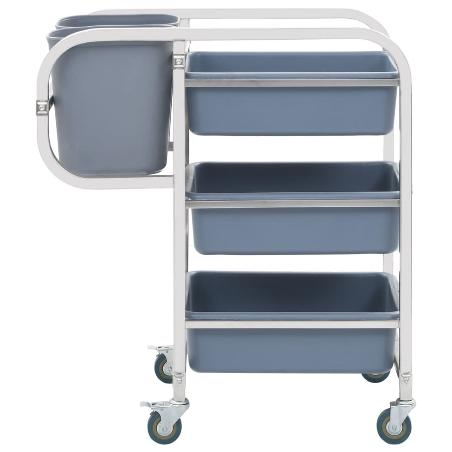 Keukenwagen met kunststof containers 82x43,5x93 cm