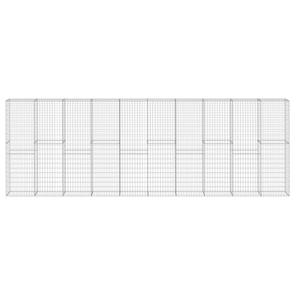 Schanskorfmuur Met Deksels Gegalvaniseerd Staal 600 x 30 x 200 cm