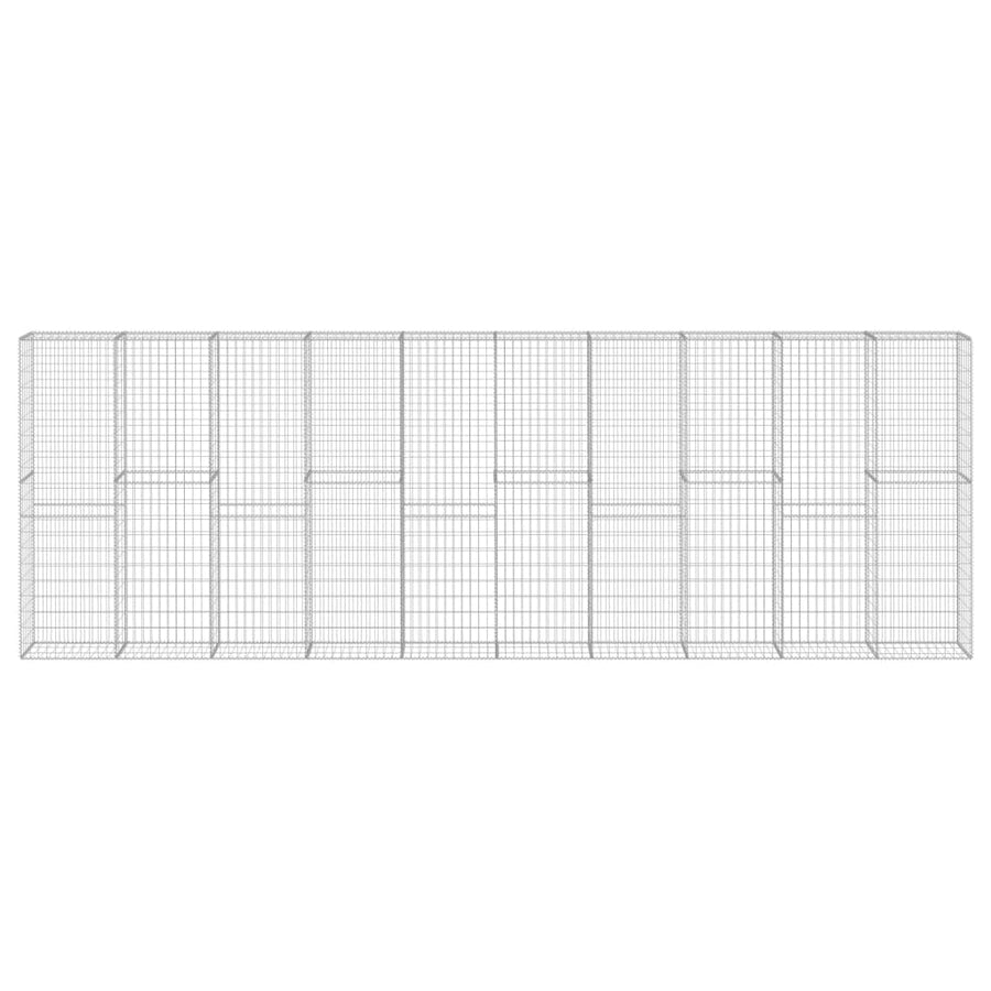 Schanskorfmuur Met Deksels Gegalvaniseerd Staal 600 x 30 x 200 cm