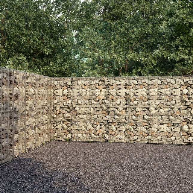 Schanskorfmuur Met Deksels Gegalvaniseerd Staal 600 x 30 x 200 cm