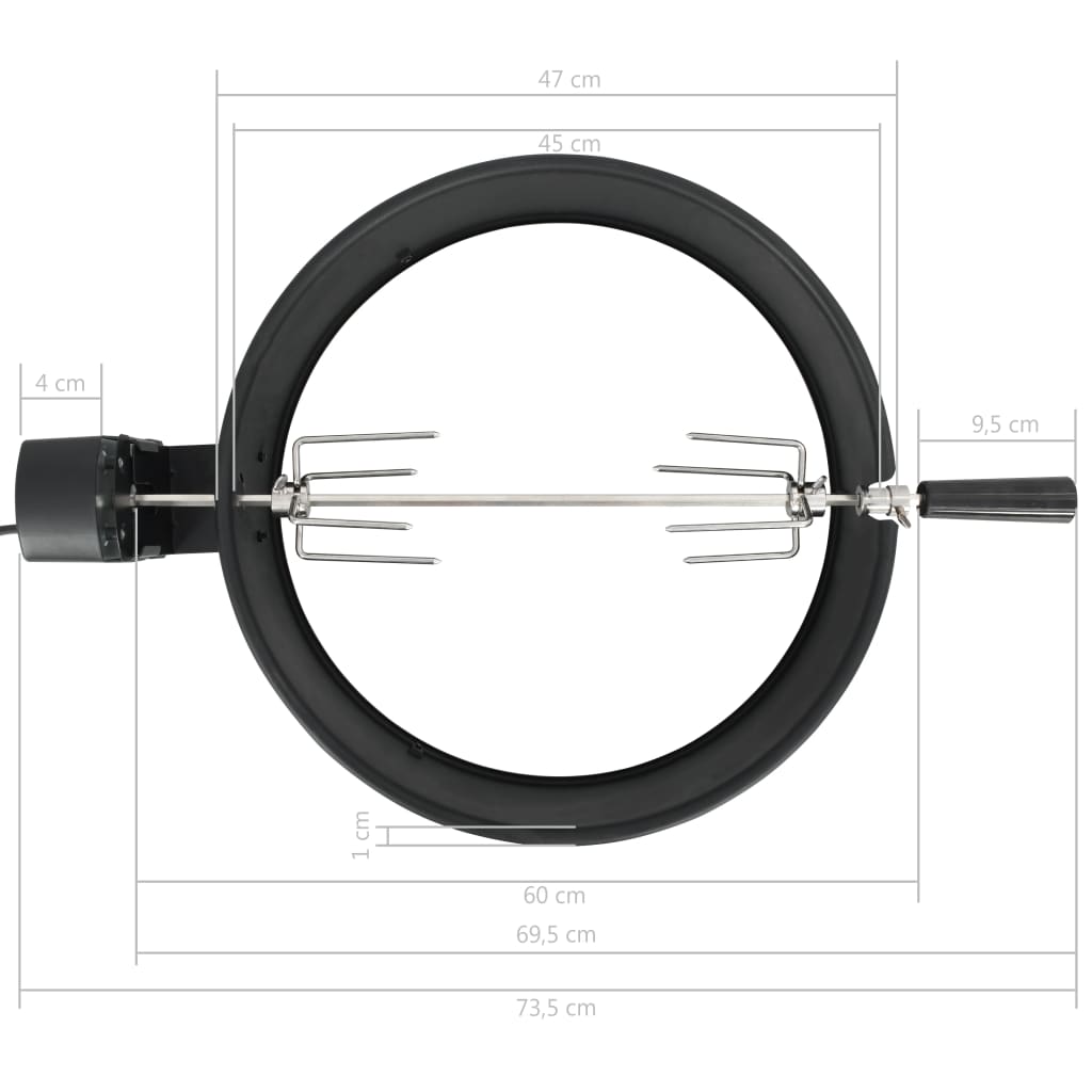 Bbq Rotisserie Ring Zwart 47 cm