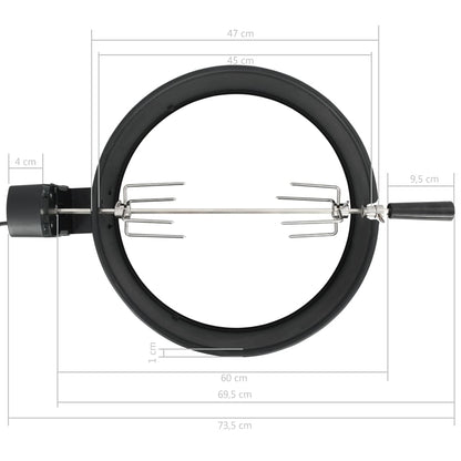Bbq Rotisserie Ring Zwart 47 cm