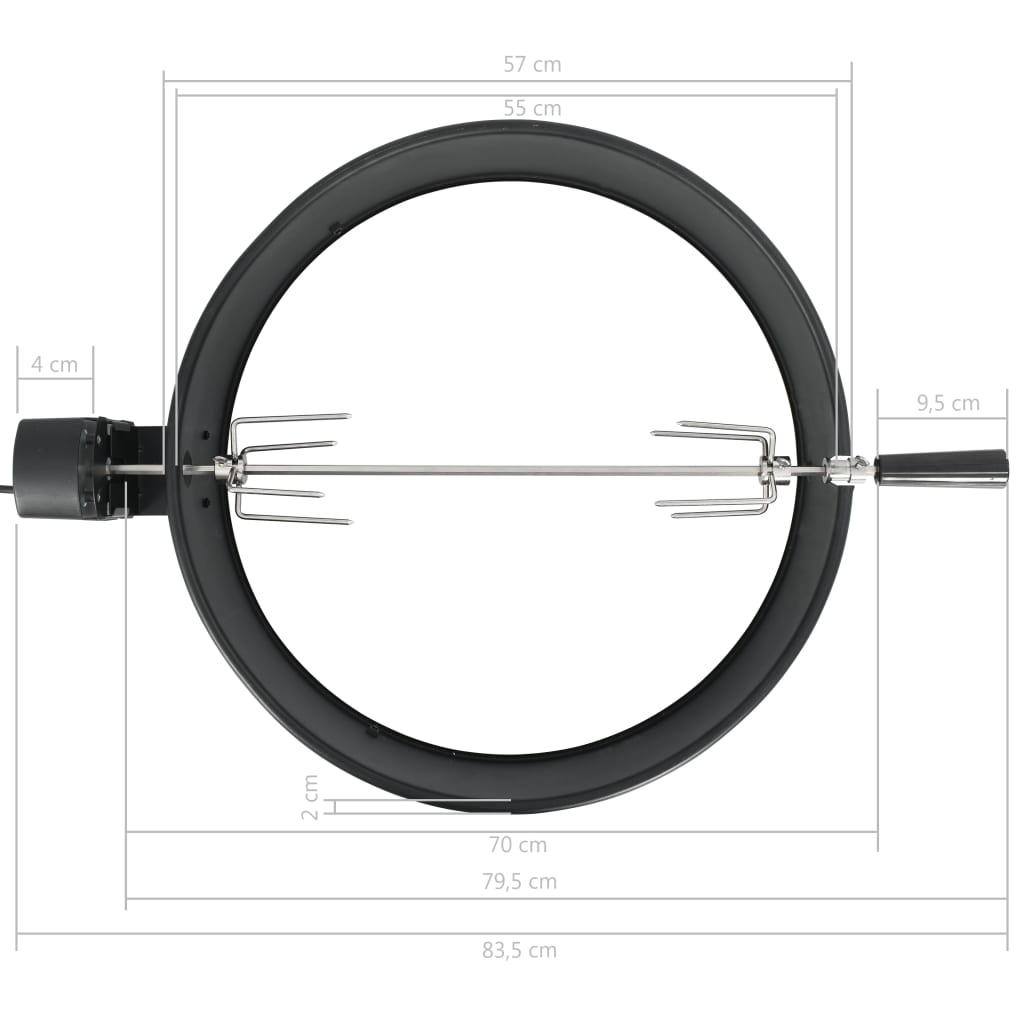 Bbq Rotisserie Ring Zwart 57 cm