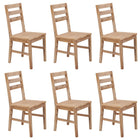 Dining chairs 6 pcs solid acacia wood