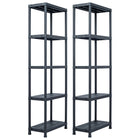 Opbergrek 60x30x180 cm kunststof zwart 2 stuks