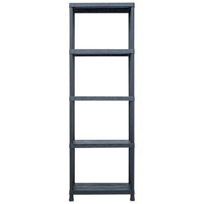 Opbergrekken 2 st 125 kg 60x30x180 cm kunststof zwart