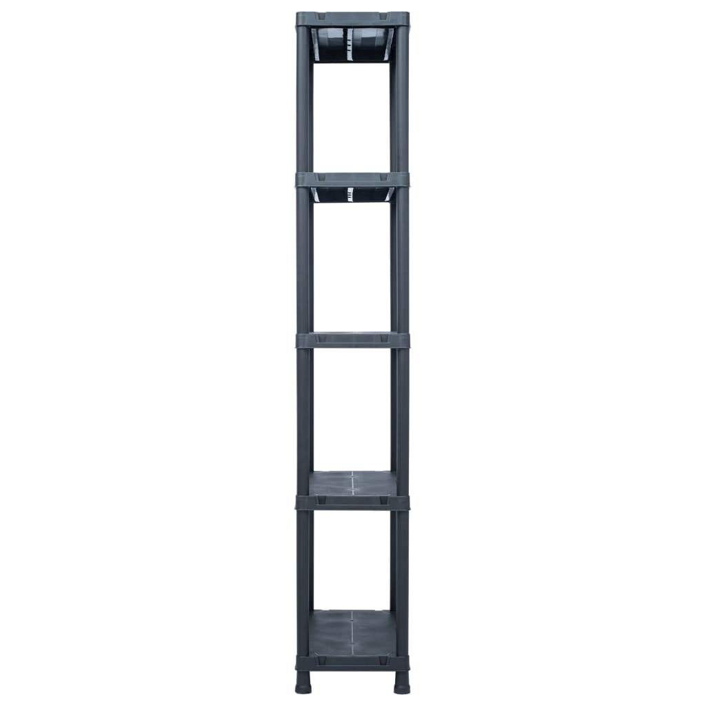 Opbergrekken 2 st 125 kg 60x30x180 cm kunststof zwart