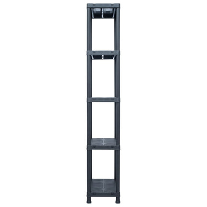 Opbergrekken 2 st 125 kg 60x30x180 cm kunststof zwart